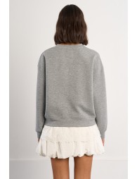 Oversized sweatshirt with lace detail