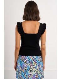 Top de mujer de tirante ancho, detalle volantes.