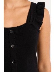 Top de mujer de tirante ancho, detalle volantes.