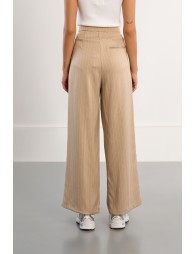 Pantalon tailleur rayé large