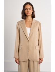 Striped straight blazer