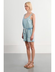 Combi-short en coton, effet denim