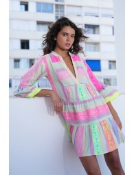 Multicoloured cotton dress, Ibiza