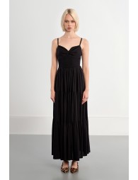 Robe maxi smockée à volants