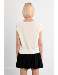 Short-sleeved knit with palm tree motifs