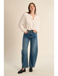 Pantalon en denim pour femme, coupe ample ¨Balloon¨