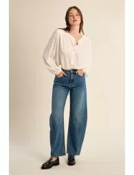 Pantalon en denim pour femme, coupe ample ¨Balloon¨