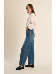 Pantalón de mujer vaquero, corte amplio ¨Balloon¨