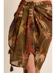 Long sarong in semi-transparency