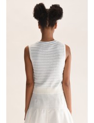 Graphic knitted jumper sleeveless