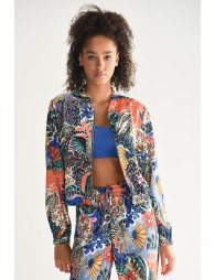 Floral Printed zip jacket