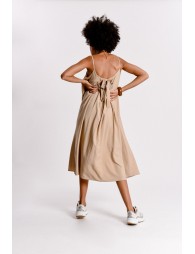 Flared back dress with knot